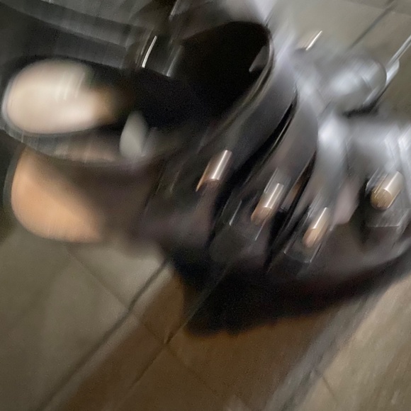 COACH SANDRA CALF BLACK LEATHER OPEN TOE STRAPPY HEELS PLATFORM Size 8 - Picture 15 of 15